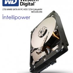 WD 3.5 AV - GP 1TB 7200 RPM 64MB SATA3 PC HDD WD10EURX (7/24 Çalışma)