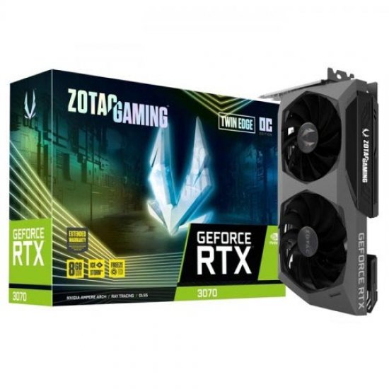 ZOTAC Nvidia 8GB RTX3070 TWIN EDGE OC GDDR6 256 Bit ZT-A30700H-10P HDMI 3xDP