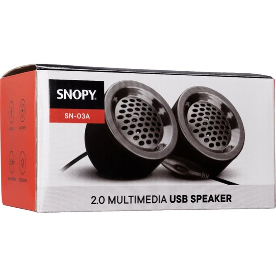 SNOPY SN-03A 1+1 2WX2 USB 2.0 Siyah USB Mini Multimedia Speaker